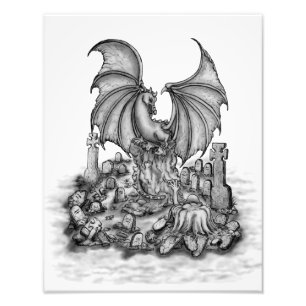 Impression Photo Dragon avec Zombie