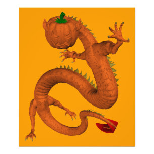 Impression Photo Dragon Citrouille d'Halloween