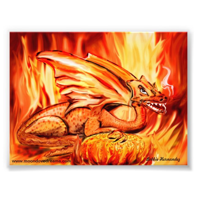 Impression Photo Dragon de feu et oeuf (Devant)