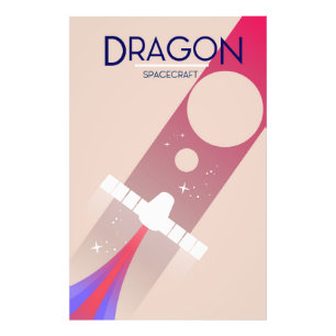 Impression Photo Dragon vaisseau spatial art rétro