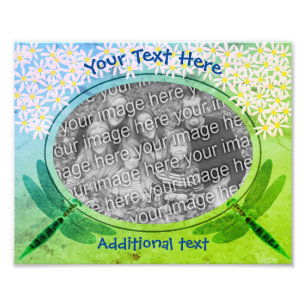 Impression Photo Dragonflies Daisies Frame Créez votre propre 8x10