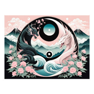 Impression Photo Dragons Floral Mountain Rose Sage Turquoise