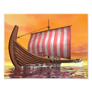 Impression Photo Drakkar ou navire viking - rendu 3D