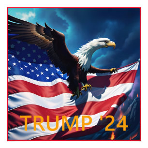 Impression Photo Drapeau américain Aigle TRUMP 2024