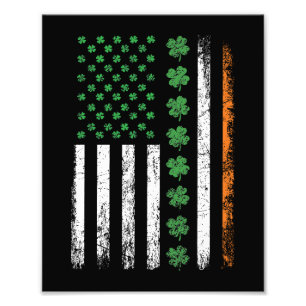 Impression Photo Drapeau américain avec Jour de la Saint Patrick Sh