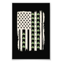 Drapeau américain avec trèfles pour la Saint-Patri