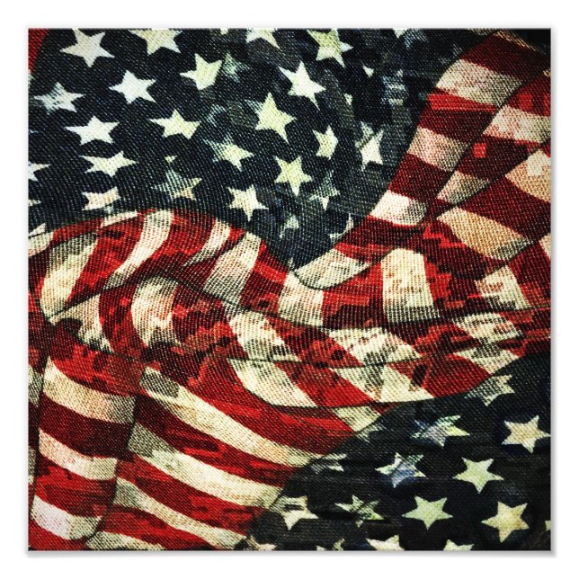 Impression Photo Drapeau américain-Camouflage par Shirley Taylor (Devant)