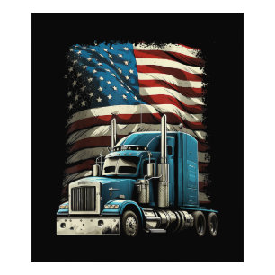 Impression Photo Drapeau américain de camionnette pour voiture patr