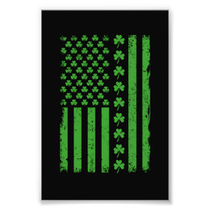 Impression Photo Drapeau américain Shamrocks St Patricks day
