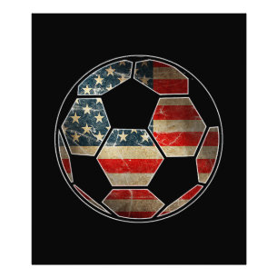 Impression Photo Drapeau américain sur balle de football - Drapeau