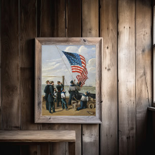 Impression Photo Drapeau américain Vintage Marine peinture Art