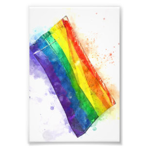 Impression Photo Drapeau arc-en-ciel gris