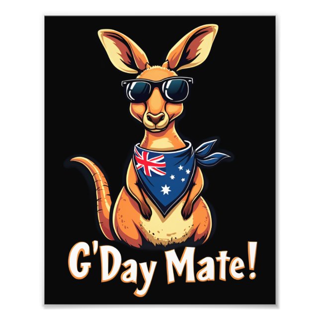 Impression Photo Drapeau australien de Kangaroo Bandana célébrant A (Devant)