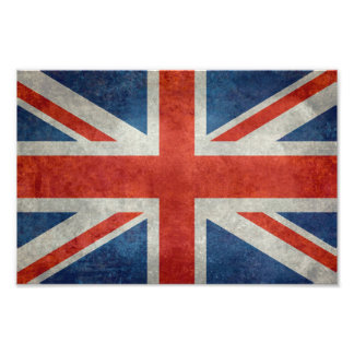Impression Photo Drapeau britannique Union Jack style rétro impress
