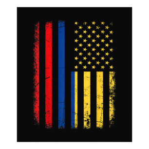 Impression Photo Drapeau Colombien Américain Racines Colombie A