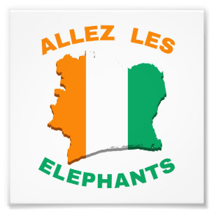 Impression Photo Drapeau Côte d'Ivoire Maillot de Pied Côte d'Ivoir