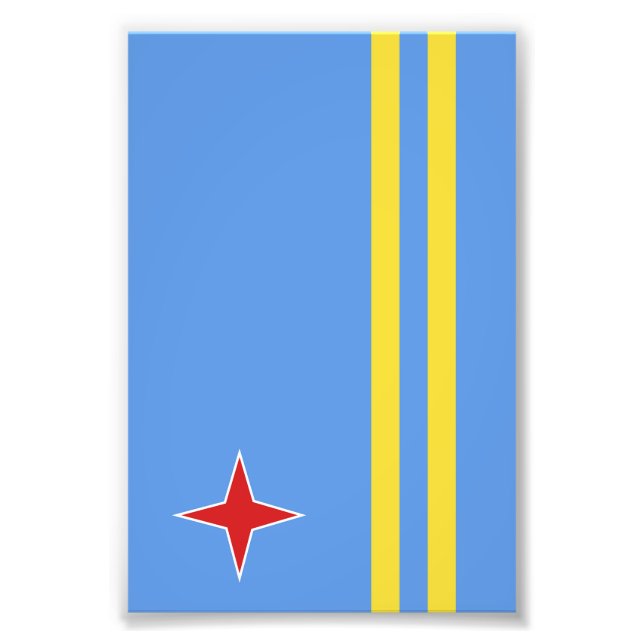 Impression Photo Drapeau d'Aruba (Devant)