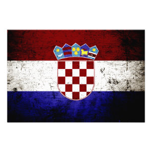 Impression Photo Drapeau de Croatie noire