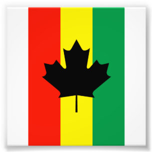 Impression Photo Drapeau de feuille d'érable de reggae de Rasta