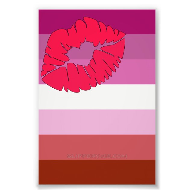Impression Photo Drapeau de fierté lesbienne au rouge à lèvres Slip (Devant)