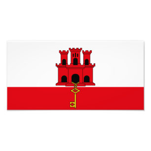 Impression Photo Drapeau de Gibraltar