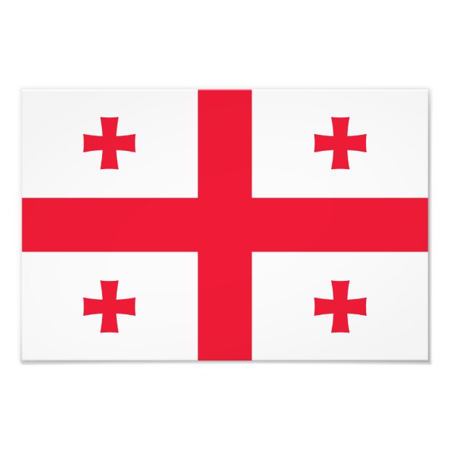 Impression Photo Drapeau de la Géorgie (Devant)
