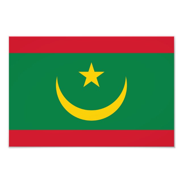 Impression Photo Drapeau de la Mauritanie (Devant)
