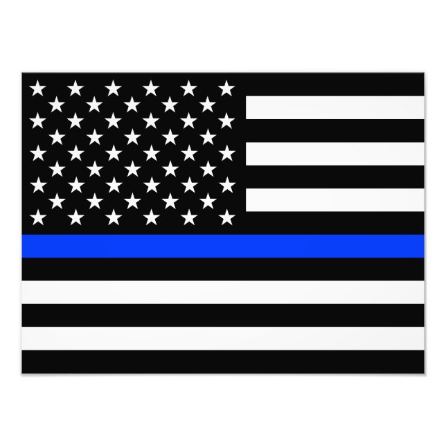 Impression Photo Drapeau de la police Thin Blue Line (Devant)