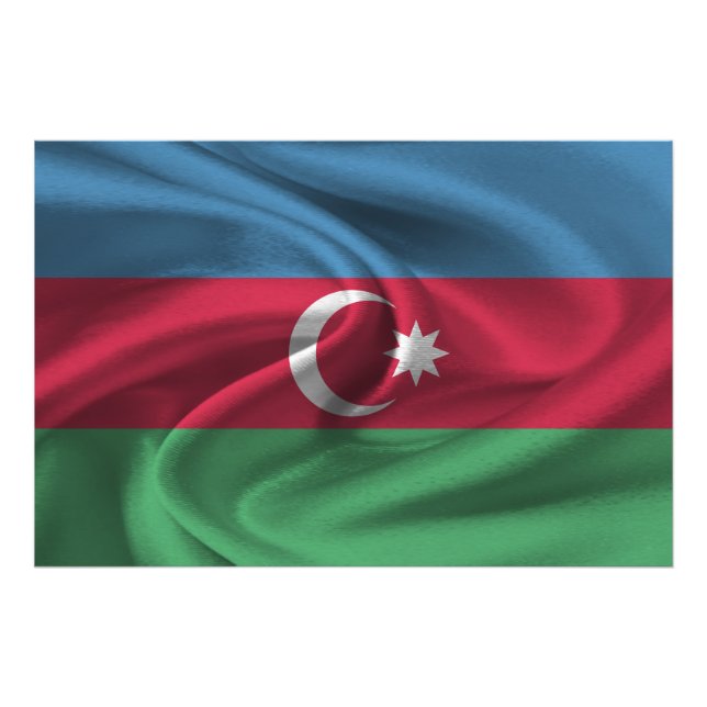Impression Photo Drapeau de l'Azerbaïdjan (Devant)