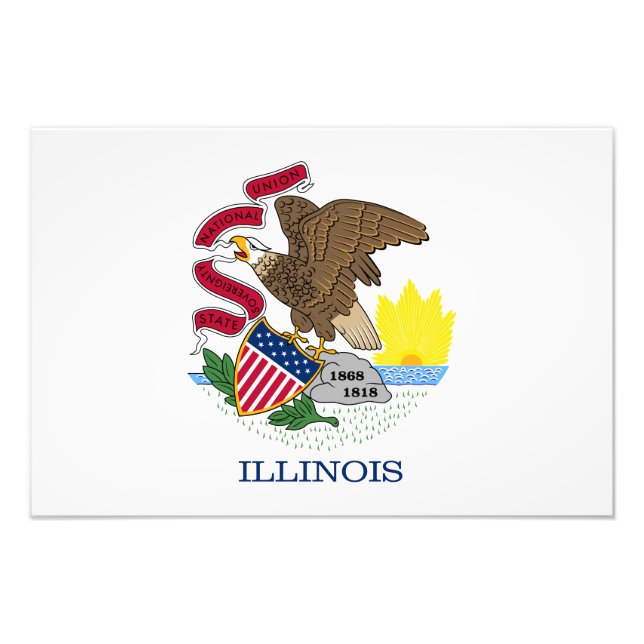 Impression Photo Drapeau de l'État de l'Illinois (Devant)