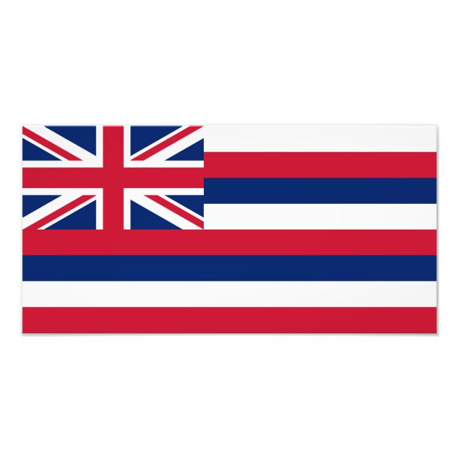 Impression Photo Drapeau de l'État d'Hawaii (Devant)