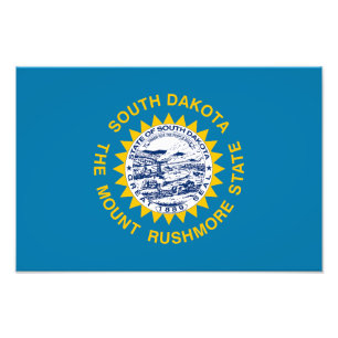 Impression Photo Drapeau de l'État du Dakota du Sud
