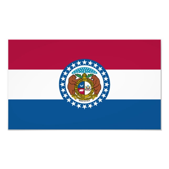 Impression Photo Drapeau de l'État du Missouri (Devant)