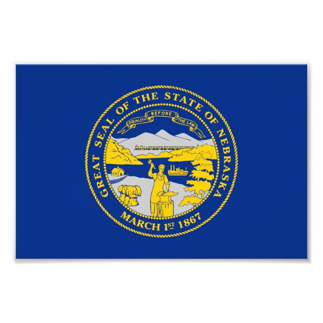 Impression Photo Drapeau de l'État du Nebraska (Devant)