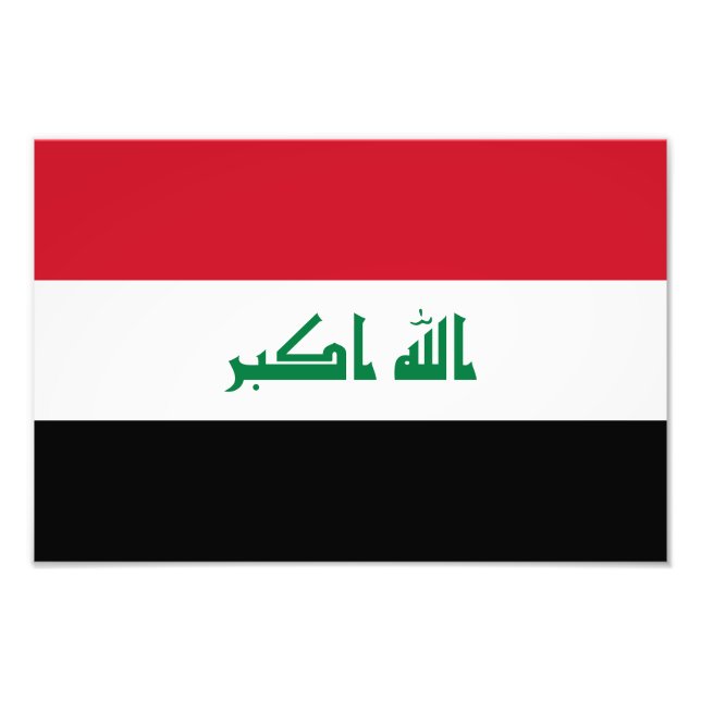 Impression Photo Drapeau de l'Irak (Devant)