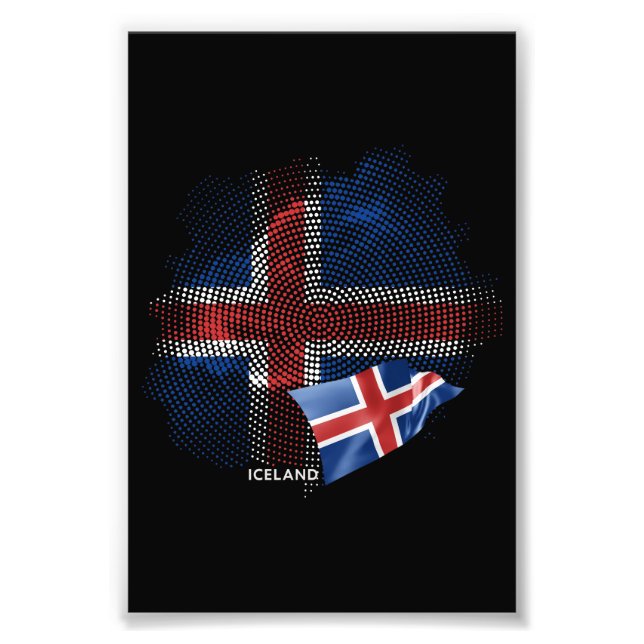 Impression Photo Drapeau de l'Islande (Devant)