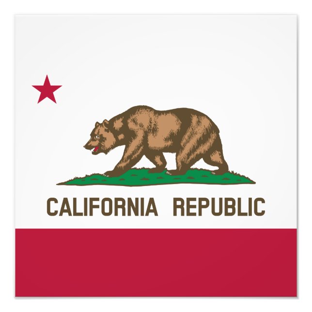 Impression Photo Drapeau de l'ours de la République de Californie C (Devant)