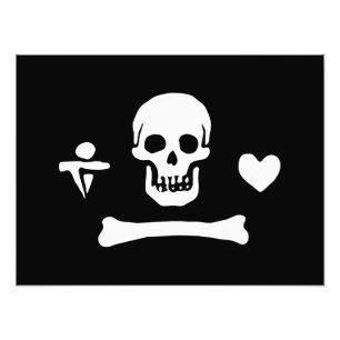 Impression Photo Drapeau de pirate de Stede Bonnet Jolly Roger