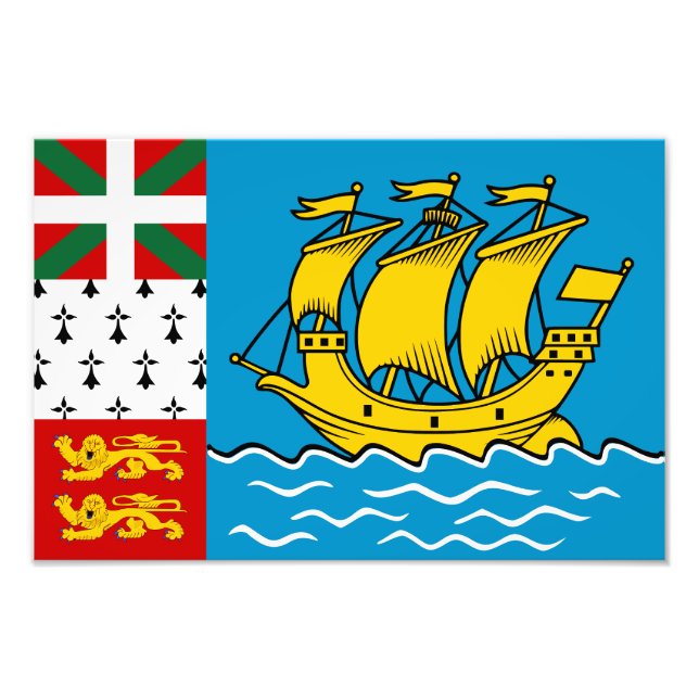 Impression Photo Drapeau de Saint-Pierre-et-Miquelon (Devant)
