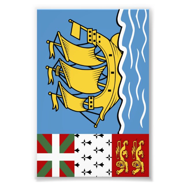 Impression Photo Drapeau de Saint-Pierre-et-Miquelon (Devant)
