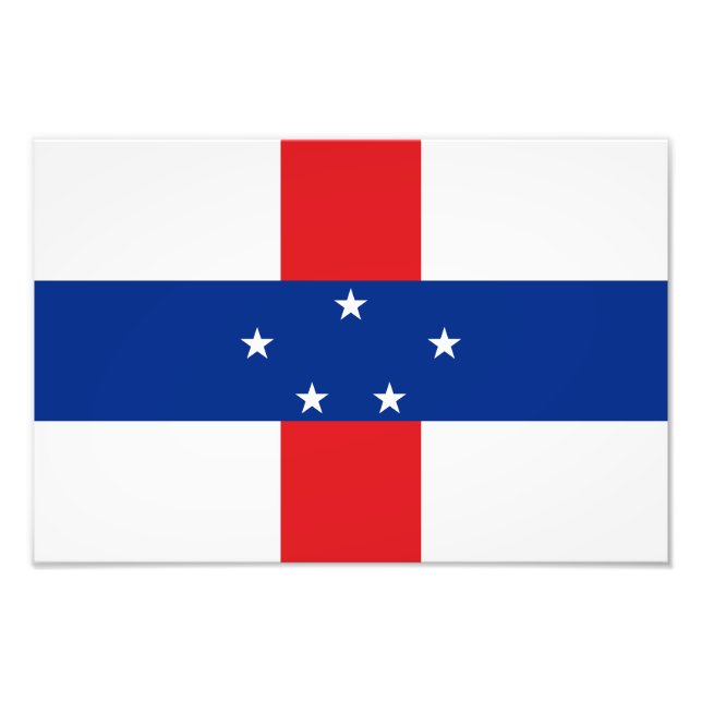 Impression Photo Drapeau des Antilles néerlandaises (Devant)
