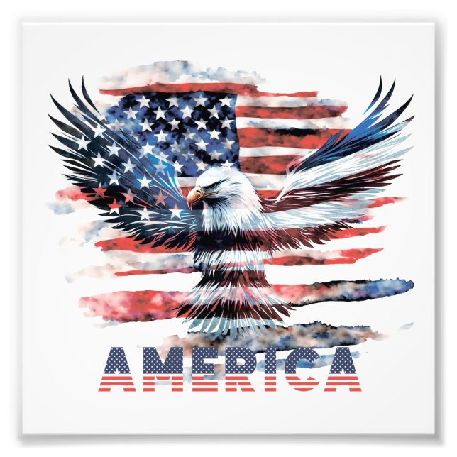 Impression Photo Drapeau des États-Unis. Amérique (Devant)