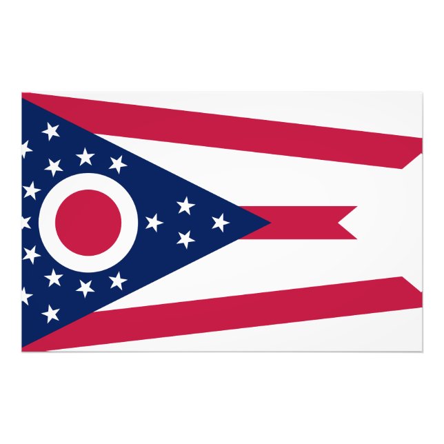 Impression Photo Drapeau d'État de l'Ohio USA (Devant)