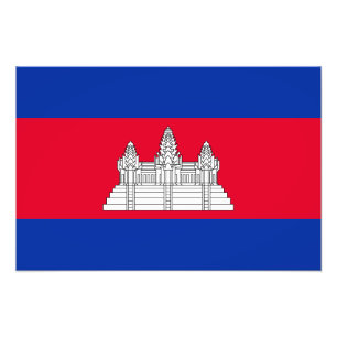 Impression Photo Drapeau du Cambodge patriotique