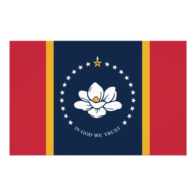Impression Photo Drapeau du Mississippi États-Unis (Devant)