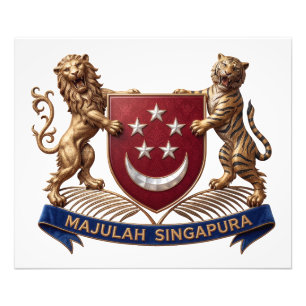 Impression Photo drapeau du pays singapour symbole emblème blason a