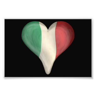 Impression Photo Drapeau Italien Dans Un Coeur