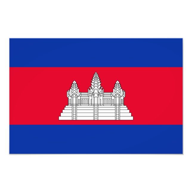 Impression Photo Drapeau patriotique cambodgien (Devant)