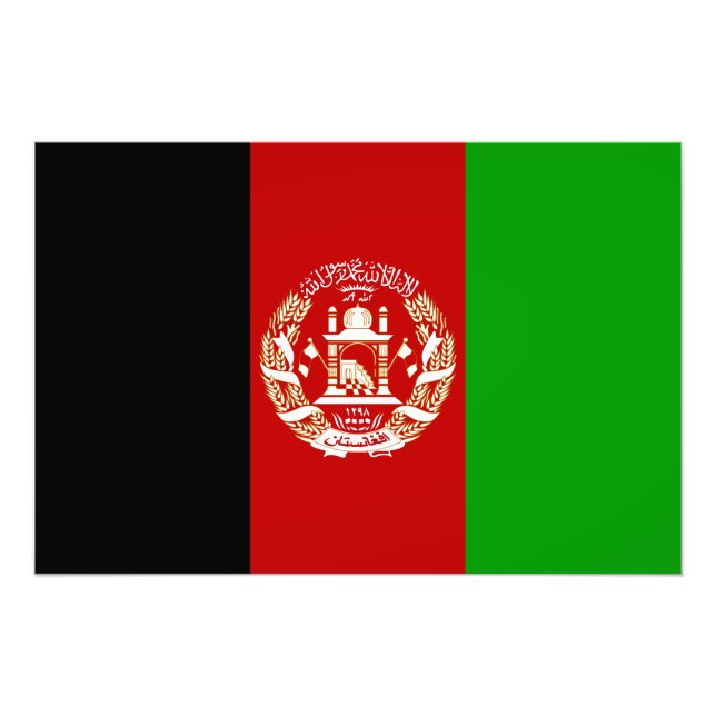 Impression Photo Drapeau patriotique de l'Afghanistan (Devant)