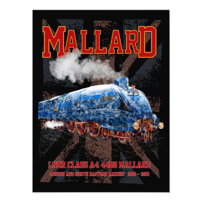 Impression Photo Drapeau Union Jack de la locomotive Mallard Classe (Devant)